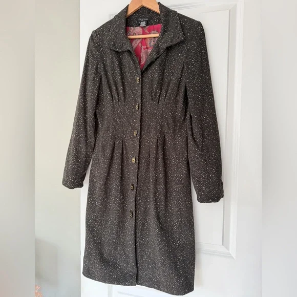 Etcetera Speckled Women’s Vintage Warm Comfortable Statement Long PeaCoat Size 6 - Picture 4 of 9